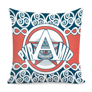 Pyramids And Fonts And Egyptian And Lines And Textures Pillow Cover