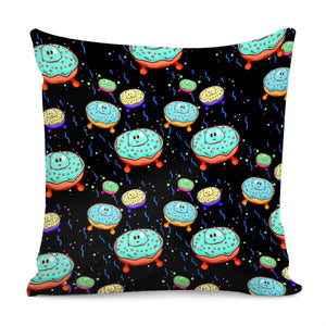 Donuts And Saucers And Stars And Candy Pillow Cover