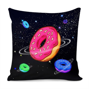 Donuts And Planet And Starry Sky And Sweets And Light Pillow Cover