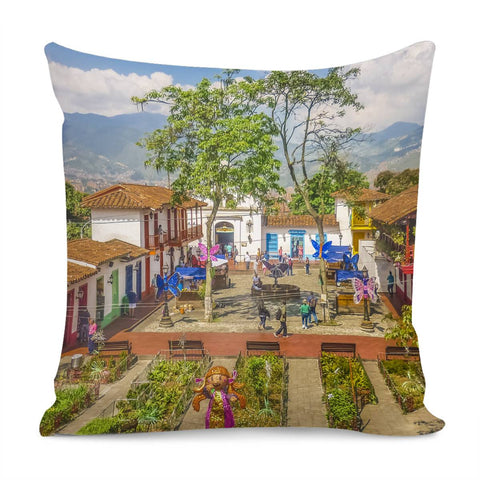 Image of Pueblito Paisa, Medellin - Colombia Pillow Cover