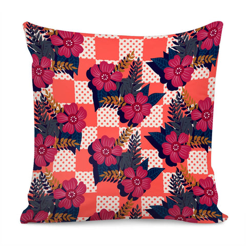 Image of Chess And Flowers And Leaves And Shadows And Waves Pillow Cover