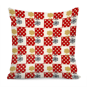 Chess And Flowers And Leaves And Silhouettes Pillow Cover