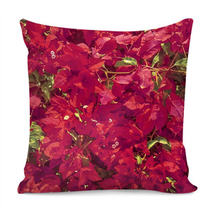 Red Flowers Pattern Photo Pillow Cover