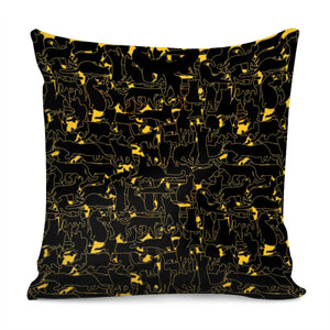 Cat And Camouflage And Geometry Pillow Cover