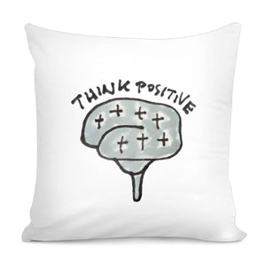 Positive Thinking Concept Drawing Pillow Cover