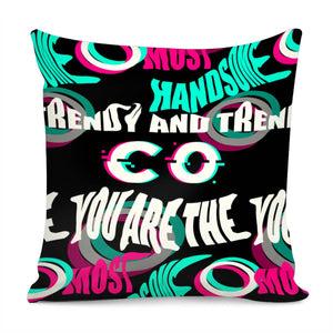 Font And Geometry And Graffiti Pillow Cover