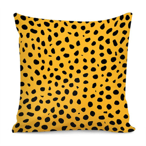 Cheetah Spots Print Black Orange Pillow Cover