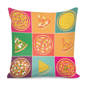 Creative Pizza Illustration Pillow Cover