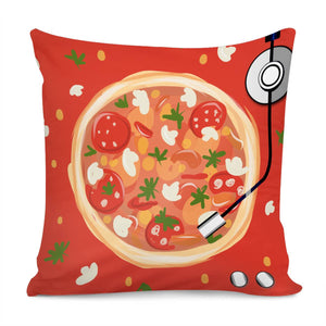 Pizza Record Player Pillow Cover