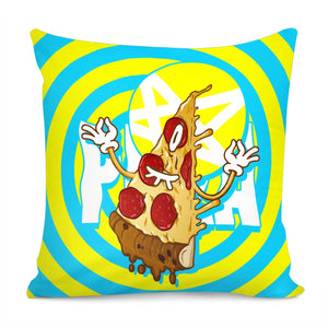 Pizza And Swirls And Light And Eyes And Monsters Pillow Cover