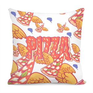 Pizza And Wings And Clouds And Monsters Pillow Cover