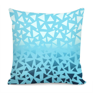 Blue Seamless Triangles Pattern Pillow Cover