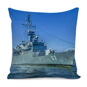 Army Ship In Caribbean Sea, Cartagena - Colombia Pillow Cover