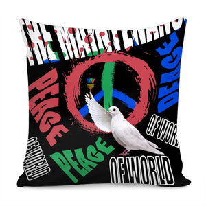 Peace Dove And Font With Graffiti And Brush Pillow Cover