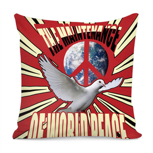 Peace Dove And Font And Earth And Peace Sign Pillow Cover