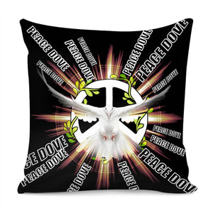 Peace Dove And Font With Vines And Peace Sign Pillow Cover