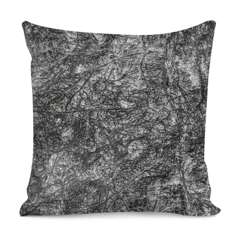 Image of Black And White Organic Texture Print Pillow Cover