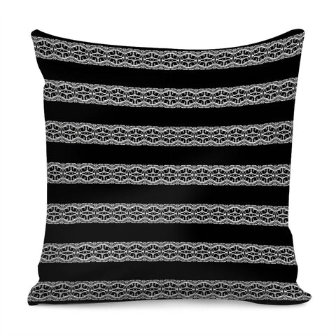 Image of Black And White Tribal Striped Pattern Pillow Cover