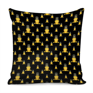 Buddhist Motif Print Pattern Pillow Cover