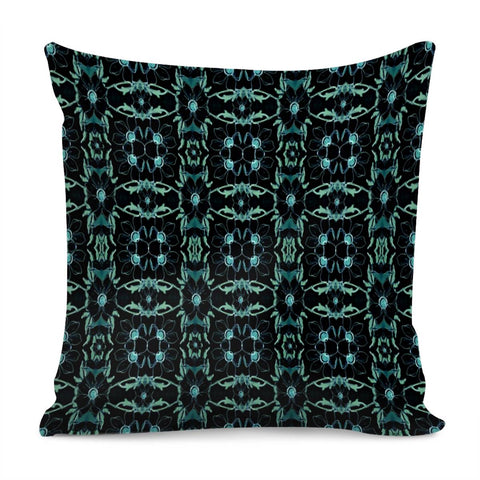 Image of Decorative Dark Floral Ornate Pattern Pillow Cover