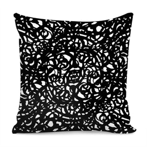 Black And White Abstract Intricate Print Pillow Cover