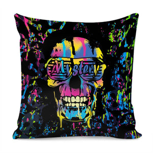 Colored Skull Pillow Cover