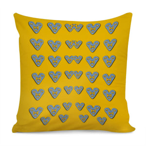 Butterfly Cartoons In Hearts Pillow Cover