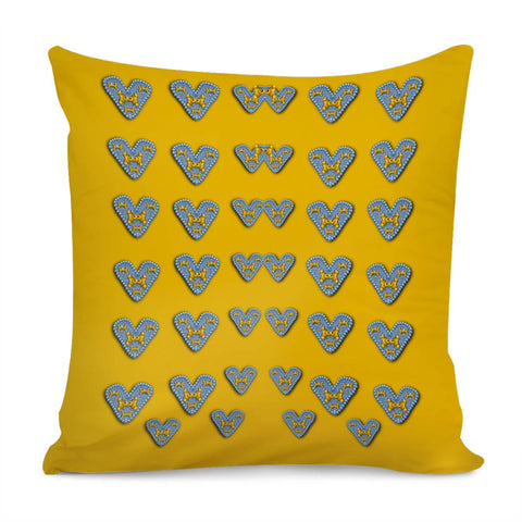 Image of Butterfly Cartoons In Hearts Pillow Cover