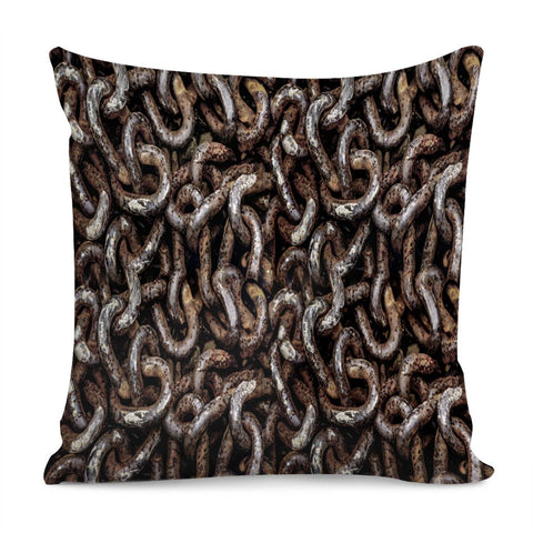 Image of Chain Pattern Grunge Print Pillow Cover