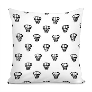 Basketball Motif Print Pattern Pillow Cover