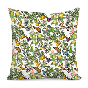 Citruses And Butterflies Pillow Cover