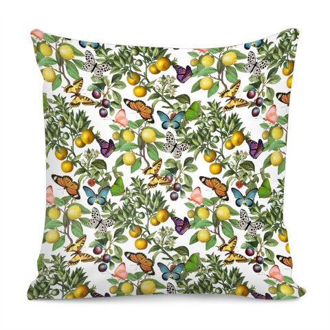 Image of Citruses And Butterflies Pillow Cover