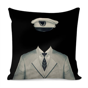 Surreal Officer Man Portrait Pillow Cover