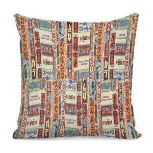 Tokyo Bilboards Collage Pattern Pillow Cover