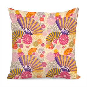 Japanese Style Fan Pillow Cover