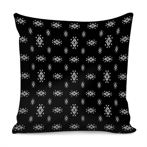 Image of Black And White Ethnic Symbols Motif Pattern Pillow Cover