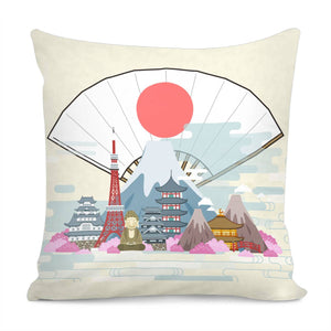 Japanese Folding Fan Pillow Cover