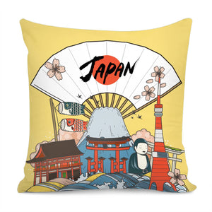 Japanese Folding Fan Pillow Cover