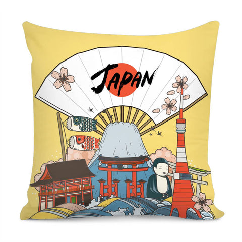 Image of Japanese Folding Fan Pillow Cover