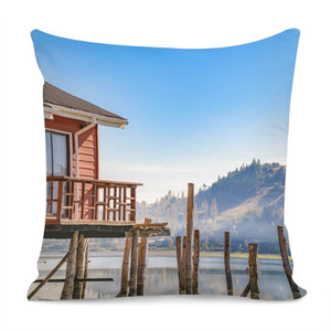 Palafito Houses At Lake, Chiloe, Chile Pillow Cover