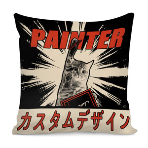 Cat And Japan And Font And Shine Pillow Cover