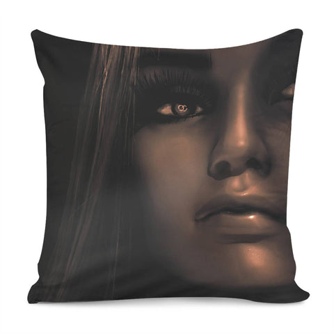 Image of Artificial Beauty Woman Portrait Pillow Cover