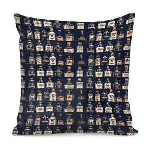 Alcoholic Drinks Pattern Pillow Cover