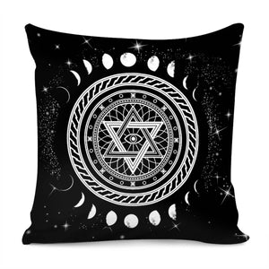 Religious Symbols And Mystery And The Moon Pillow Cover