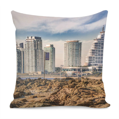 Image of Mansa Beach, Punta Del Este, Uruguay Pillow Cover