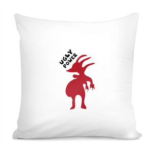 Ugly Power Funny Monster Drawing Pillow Cover