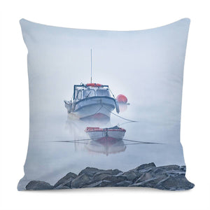 Foggy Scene Puyuhuapi Lake, Patagonia, Chile Pillow Cover