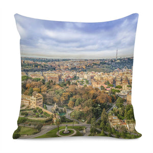 Vatican Gardens Aerial View, Rome, Italy Pillow Cover