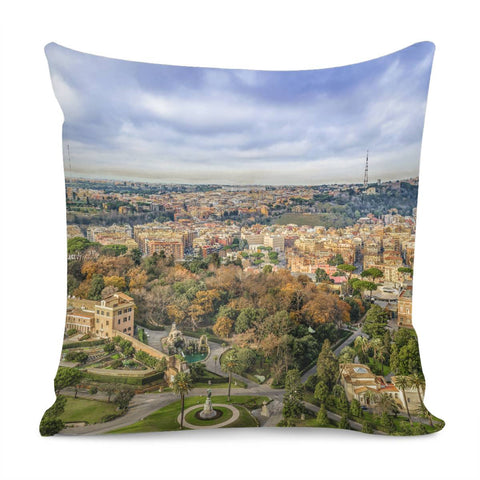 Image of Vatican Gardens Aerial View, Rome, Italy Pillow Cover