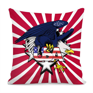 Bald Eagle And American Flag Pillow Cover